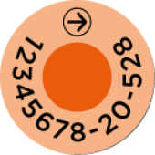 Deer birth tag showing NAIT location number, the year, and the animal's sequence number
