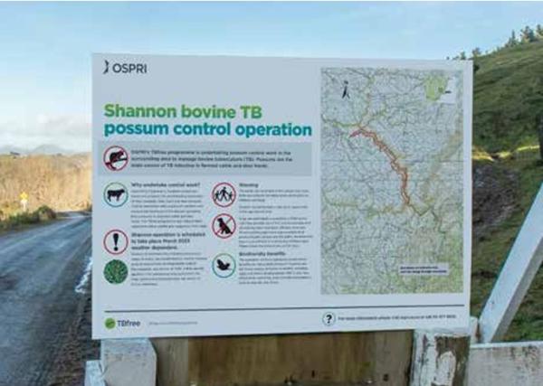 Warning sign for aerial operation