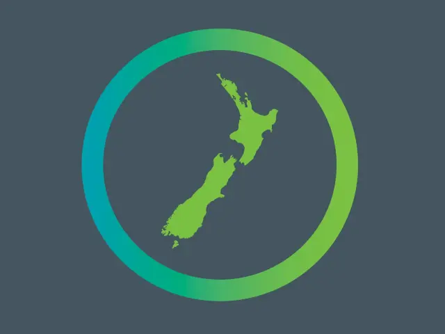 Map of NZ in OSPRI colours blue and green