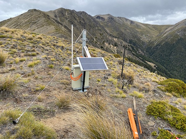 LoRa satellite device high on Molesworth Station