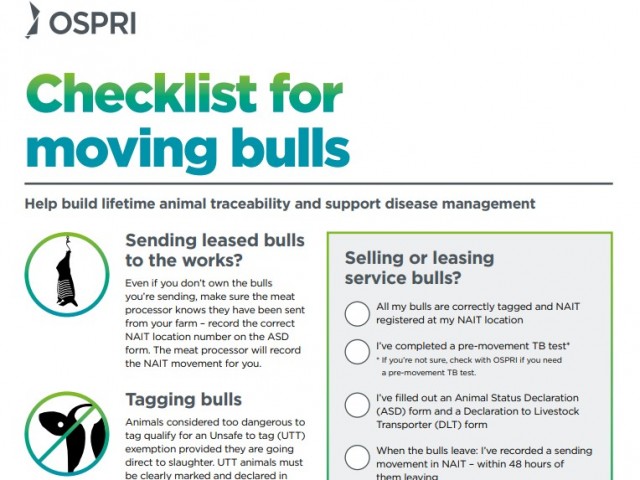 Thumbnail showing checklist for moving bulls
