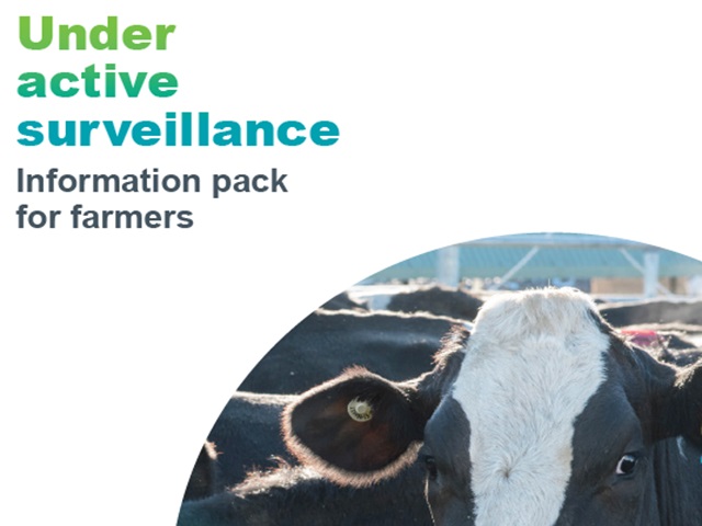 Information pack cover for 'Under active surveillance — information pack for farmers'