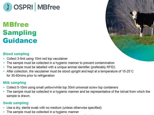 Guide cover for 'Mycoplasma bovis sampling guidance'