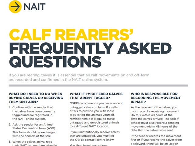 Cover of NAIT Calf rearer FAQs