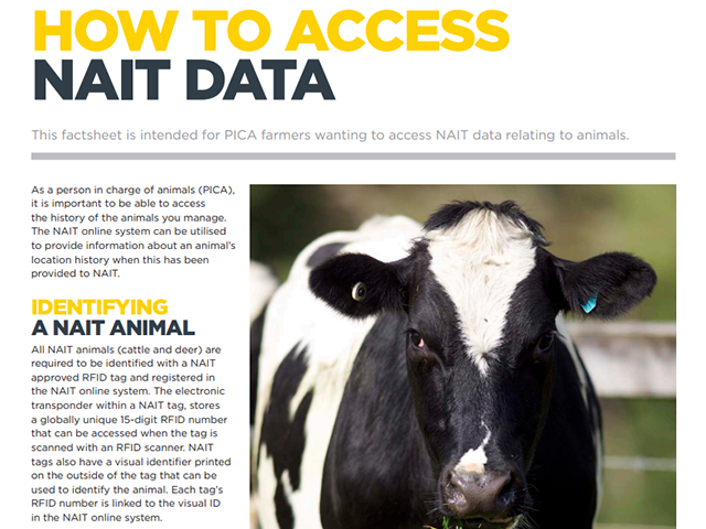 cover of factsheet 'NAIT How to Access NAIT Data'