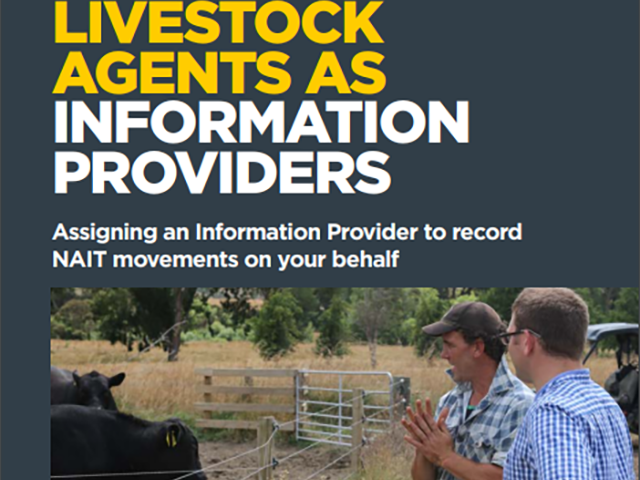 Cover of guide 'NAIT Livestock agents as information providers'