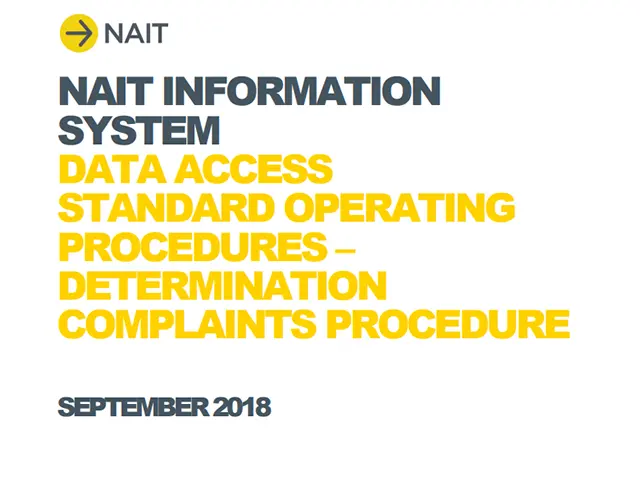 Cover of NAIT data access complaints procedure