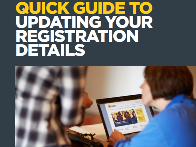 Cover of NAIT quick guide Updating registration details