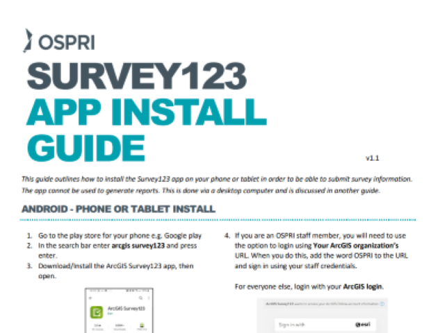 Cover of survey123 app install guide 