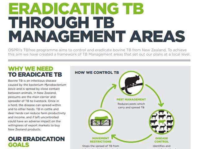 factsheet cover ' Eradicating TB through TB Management Areas'