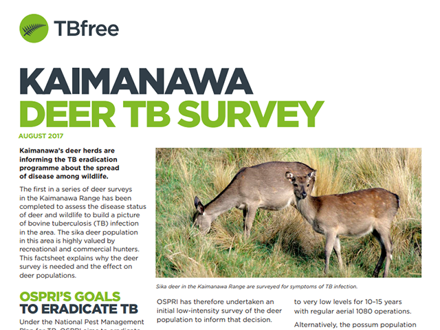 Factsheet cover 'Kaimanawa deer survey'