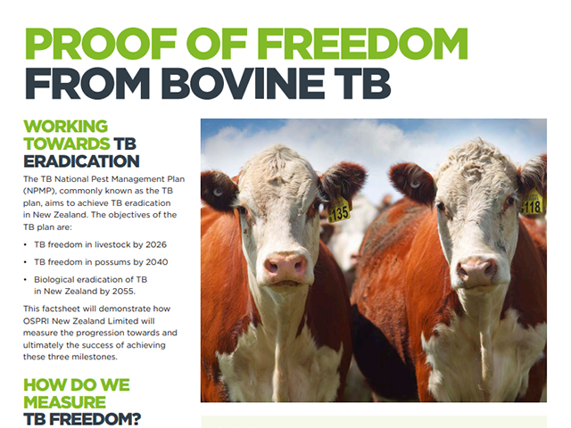 Factsheet cover 'Proof of freedom from bovine TB'