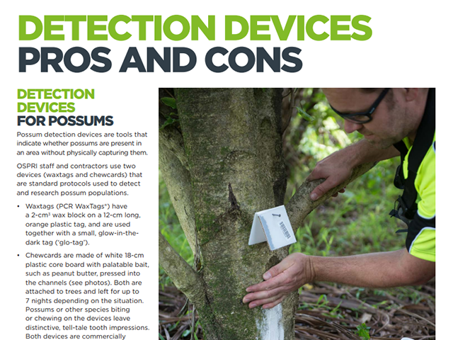 Fcatsheet cover for 'detection devices pros and cons'