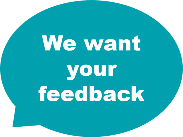 We want your feedback graphic 