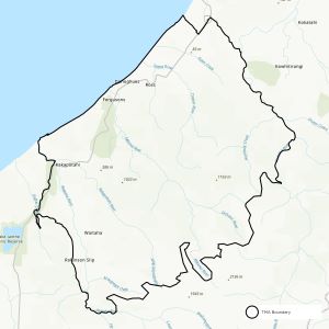 Map showing boundaries of Hokitika Waitaha TB management area