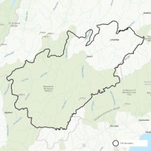 Map showing boundaries of Molesworth/Clarence Reserve TB management area