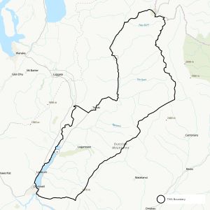 Map showing boundaries of Morven-Bendigo TB management area