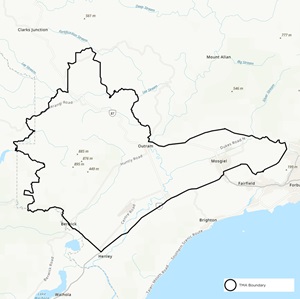 Map showing Outram Maungatua TB management area boundaries