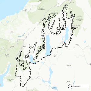 Map showing boundaries of South Canterbury High Country TB management area