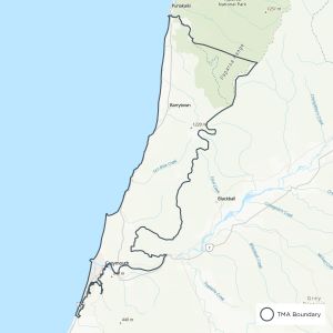 Map showing boundaries of Southern Paparoa Range TB management area