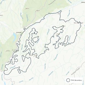 Map showing Wairau Waihopai TB management area boundaries