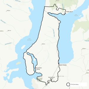 Map showing boundaries of the Wanaka Hawea TMA